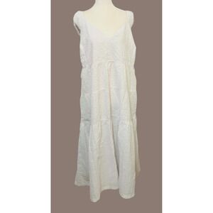 Old Navy White‎ Textured Tie Back Tiered Maxi Dress Womens XL